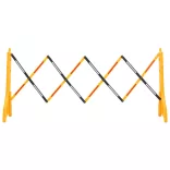 sárga és fekete összecsukható közlekedési akadály 250 x 38 x 96 cm