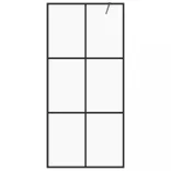 fekete zuhanyfal átlátszó ESG üveggel 90 x 195 cm