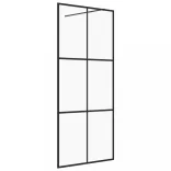 fekete zuhanyfal átlátszó ESG üveggel 100 x 195 cm
