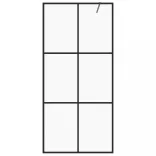 fekete zuhanyfal átlátszó ESG üveggel 100 x 195 cm