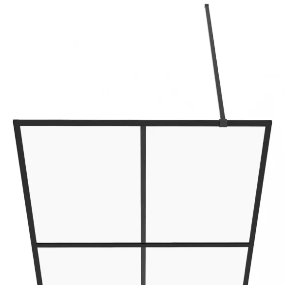 fekete zuhanyfal átlátszó ESG üveggel 100 x 195 cm