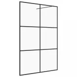 fekete zuhanyfal átlátszó ESG üveggel 140 x 195 cm
