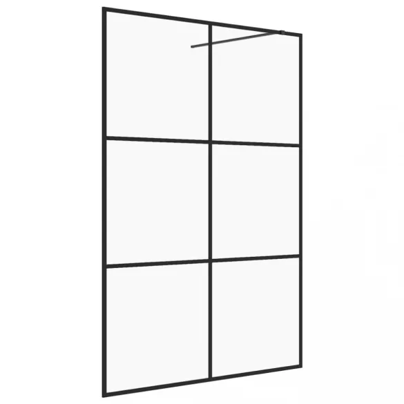fekete zuhanyfal átlátszó ESG üveggel 140 x 195 cm