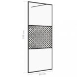 fekete zuhanyfal átlátszó ESG üveggel 80 x 195 cm