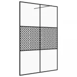 fekete zuhanyfal átlátszó ESG üveggel 140 x 195 cm