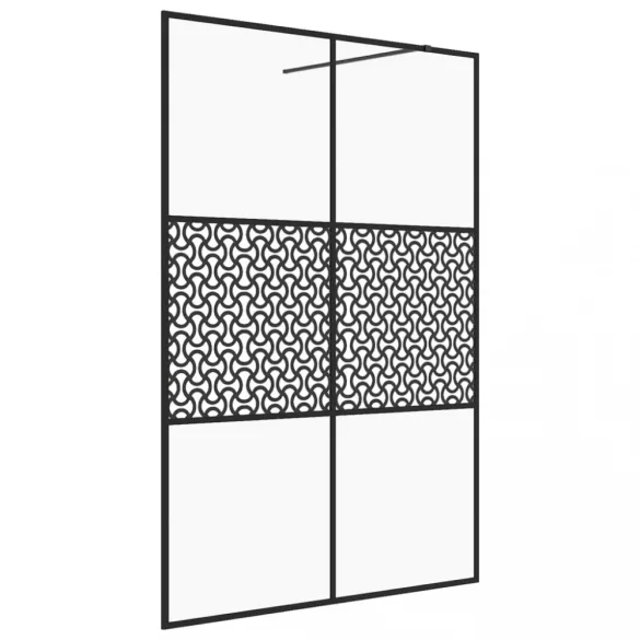 fekete zuhanyfal átlátszó ESG üveggel 140 x 195 cm