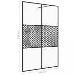 fekete zuhanyfal átlátszó ESG üveggel 140 x 195 cm