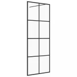 fekete zuhanyfal átlátszó ESG üveggel 80 x 195 cm