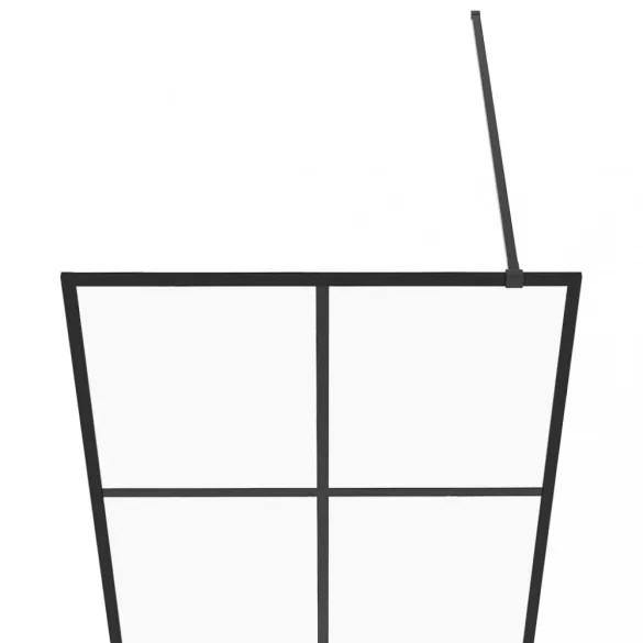 fekete zuhanyfal átlátszó ESG üveggel 80 x 195 cm