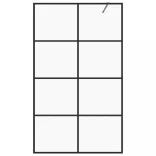 fekete zuhanyfal átlátszó ESG üveggel 90 x 195 cm
