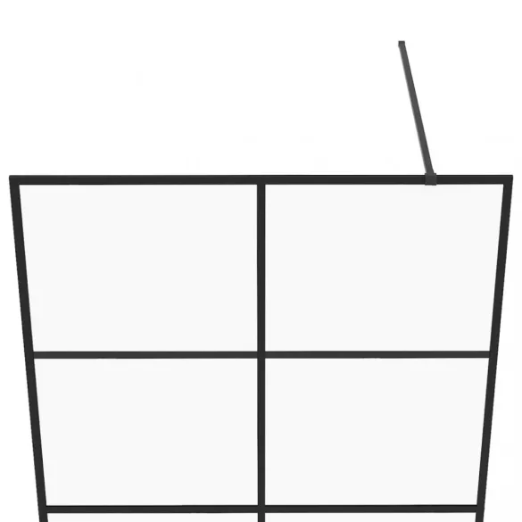 fekete zuhanyfal átlátszó ESG üveggel 140 x 195 cm