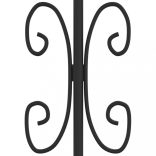 fekete acél KAMPEN kerti kerítés lándzsás tetejű 240 x 125 cm