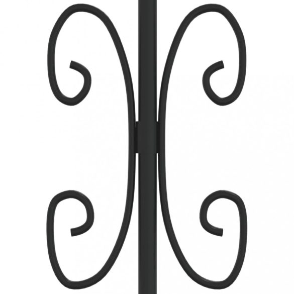 fekete acél KAMPEN kerti kerítés lándzsás tetejű 240 x 125 cm