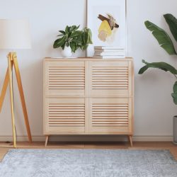   4 db tömör fenyőfa lamellás szekrényajtó 39,5 x 49,4 cm