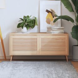   2 db tömör fenyőfa lamellás szekrényajtó 39,5 x 59,4 cm