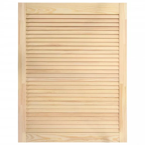 4 db tömör fenyőfa lamellás szekrényajtó 61,5 x 39,4 cm