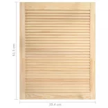 4 db tömör fenyőfa lamellás szekrényajtó 61,5 x 39,4 cm