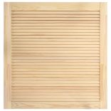 2 db tömör fenyőfa lamellás szekrényajtó 61,5 x 59,4 cm