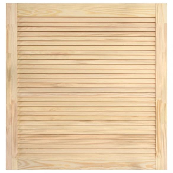 2 db tömör fenyőfa lamellás szekrényajtó 61,5 x 59,4 cm