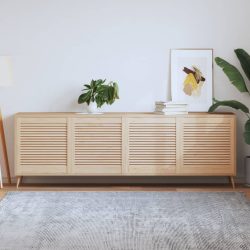   4 db tömör fenyőfa lamellás szekrényajtó 61,5 x 59,4 cm