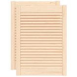 2 db tömör fenyőfa lamellás szekrényajtó 69 x 49,4 cm