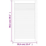 2 db tömör fenyőfa lamellás szekrényajtó 99,3 x 59,4 cm