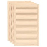 4 db tömör fenyőfa lamellás szekrényajtó 99,3 x 59,4 cm