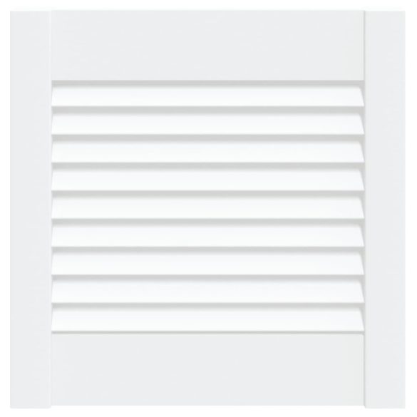 fehér tömör fenyőfa lamellás szekrényajtó 39,5 x 39,4 cm