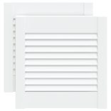 2 db fehér tömör fenyőfa lamellás szekrényajtó 39,5 x 39,4 cm