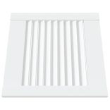 2 db fehér tömör fenyőfa lamellás szekrényajtó 39,5 x 39,4 cm