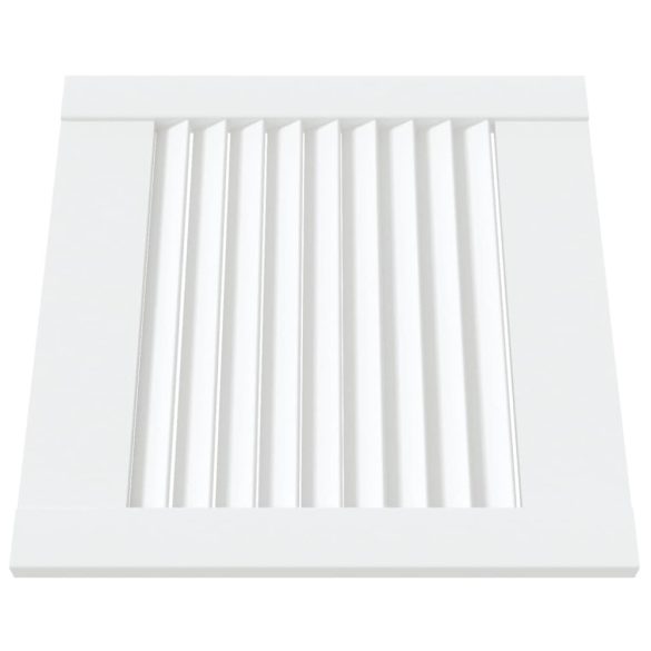 2 db fehér tömör fenyőfa lamellás szekrényajtó 39,5 x 39,4 cm