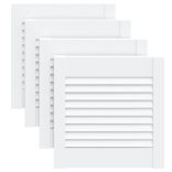 4 db fehér tömör fenyőfa lamellás szekrényajtó 39,5 x 39,4 cm