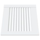 4 db fehér tömör fenyőfa lamellás szekrényajtó 39,5 x 39,4 cm