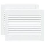 2 db fehér tömör fenyőfa lamellás szekrényajtó 39,5 x 49,4 cm