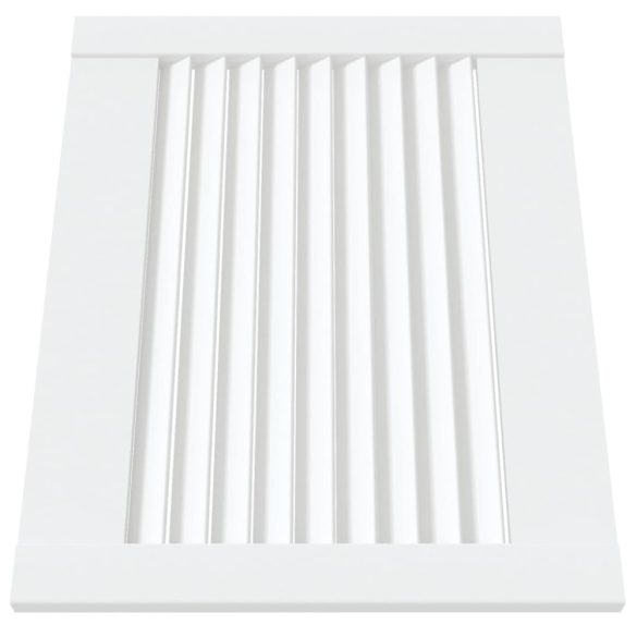 2 db fehér tömör fenyőfa lamellás szekrényajtó 39,5 x 49,4 cm