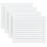 4 db fehér tömör fenyőfa lamellás szekrényajtó 39,5 x 49,4 cm