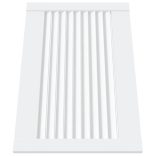 2 db fehér tömör fenyőfa lamellás szekrényajtó 39,5 x 59,4 cm