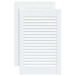 2 db fehér tömör fenyőfa lamellás szekrényajtó 61,5 x 39,4 cm