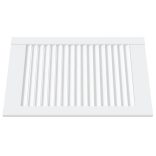 4 db fehér tömör fenyőfa lamellás szekrényajtó 61,5 x 39,4 cm