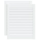 2 db fehér tömör fenyőfa lamellás szekrényajtó 61,5 x 49,4 cm