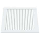 4 db fehér tömör fenyőfa lamellás szekrényajtó 61,5 x 49,4 cm