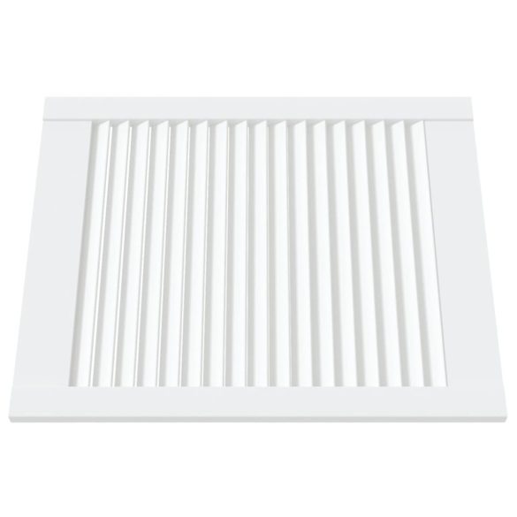 4 db fehér tömör fenyőfa lamellás szekrényajtó 61,5 x 49,4 cm