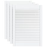 4 db fehér tömör fenyőfa lamellás szekrényajtó 69 x 49,4 cm