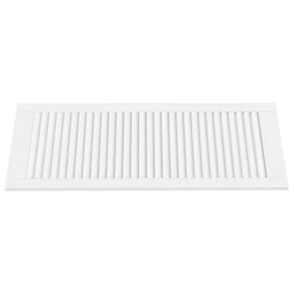 2 db fehér tömör fenyőfa lamellás szekrényajtó 99,3 x 39,4 cm
