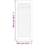 2 db fehér tömör fenyőfa lamellás szekrényajtó 99,3 x 39,4 cm