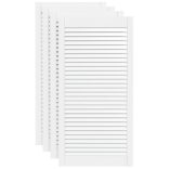 4 db fehér tömör fenyőfa lamellás szekrényajtó 99,3 x 49,4 cm