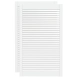 2 db fehér tömör fenyőfa lamellás szekrényajtó 99,3 x 59,4 cm