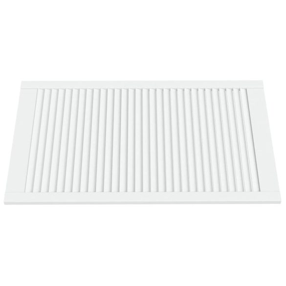 2 db fehér tömör fenyőfa lamellás szekrényajtó 99,3 x 59,4 cm