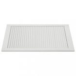 4 db fehér tömör fenyőfa lamellás szekrényajtó 99,3 x 59,4 cm