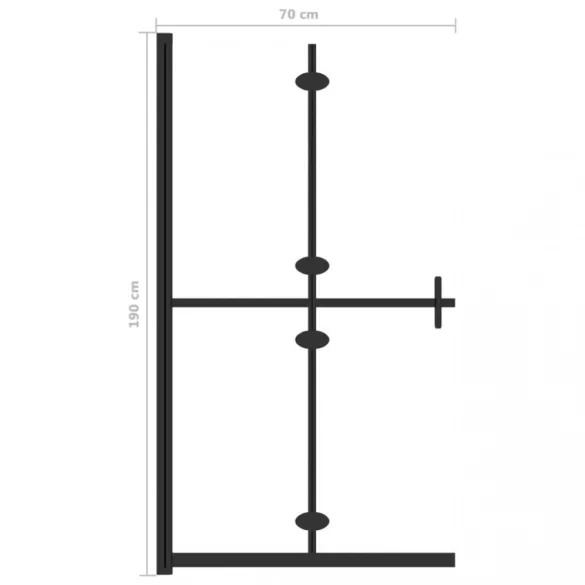 átlátszó ESG üveg összecsukható zuhanyfal 70 x 190 cm